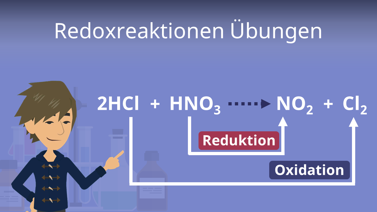 Redoxreaktionen Übungen • Oxidationszahlen, Teilreaktionen · [mit Video]